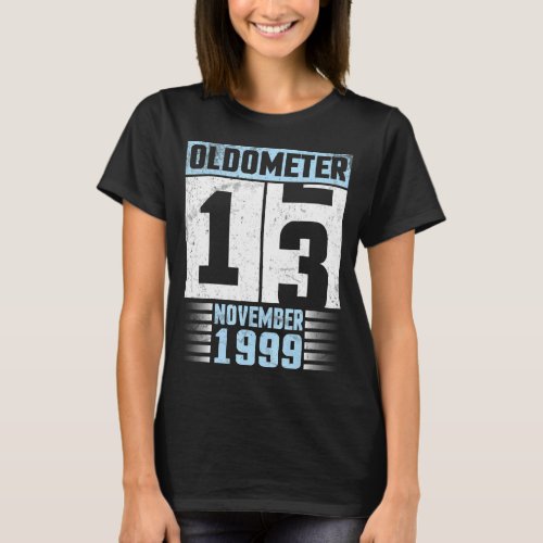 Oldometer 13 Years Old Happy Birthday Born In Nove T_Shirt