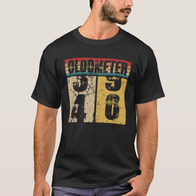 Oldometer 39-40 Funny 40Th Turning 40 Birthday Gif T-Shirt (Front)