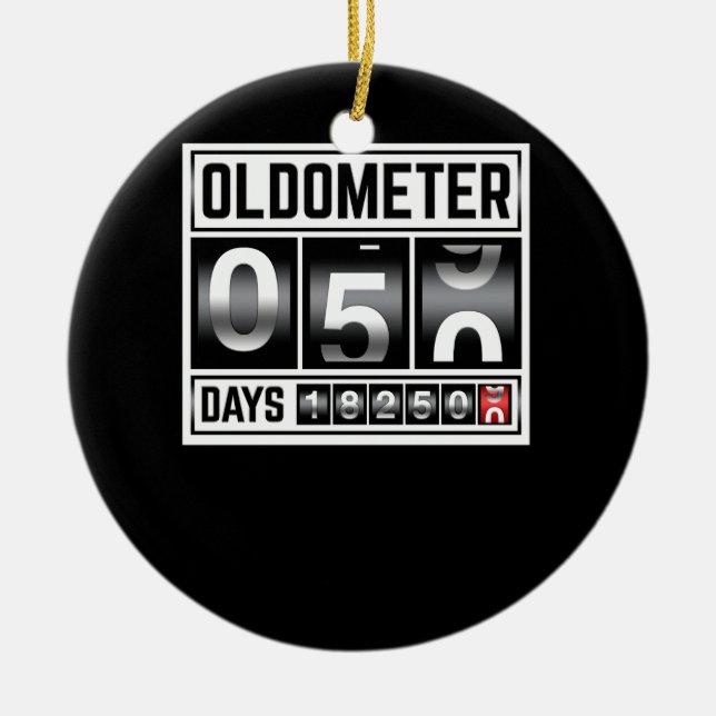 OLDOMETER 50 Years Old Made In 1971 50th Birthday Ceramic Ornament (Front)