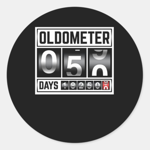 OLDOMETER 50 Years Old Made In 1971 50th Birthday Classic Round Sticker