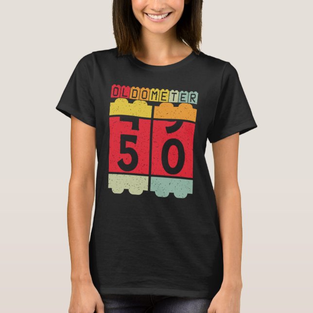 Oldometer 50th Birthday For Men And Women T-Shirt (Front)