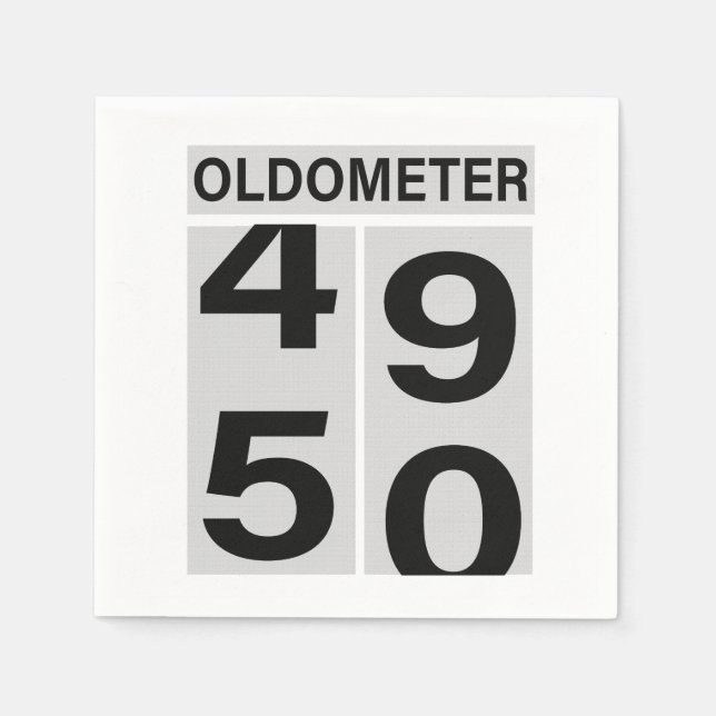 Oldometer 50th Birthday Napkins (Front)