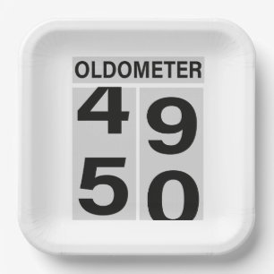 Oldometer 50th Birthday Paper Plates