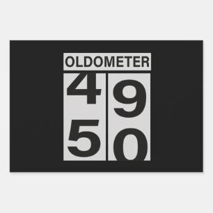 Oldometer 50th Birthday Wrapping Paper Sheets