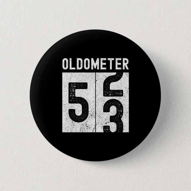 Oldometer 53rd Birthday Funny Retro Turning 53 Yea Button (Front)