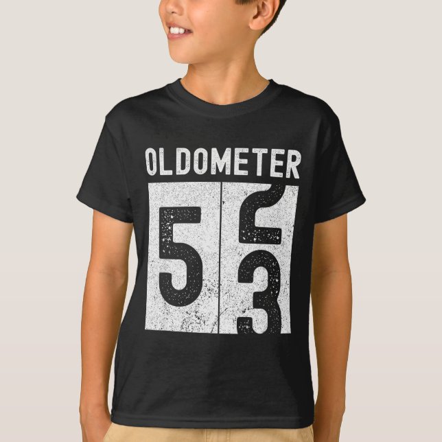 Oldometer 53rd Birthday Funny Retro Turning 53 Yea T-Shirt (Front)