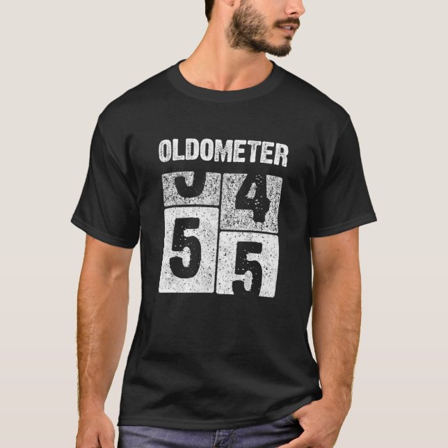 Oldometer 55 Years 55Th Birthday Gift Born In 1965 T-Shirt (Front)