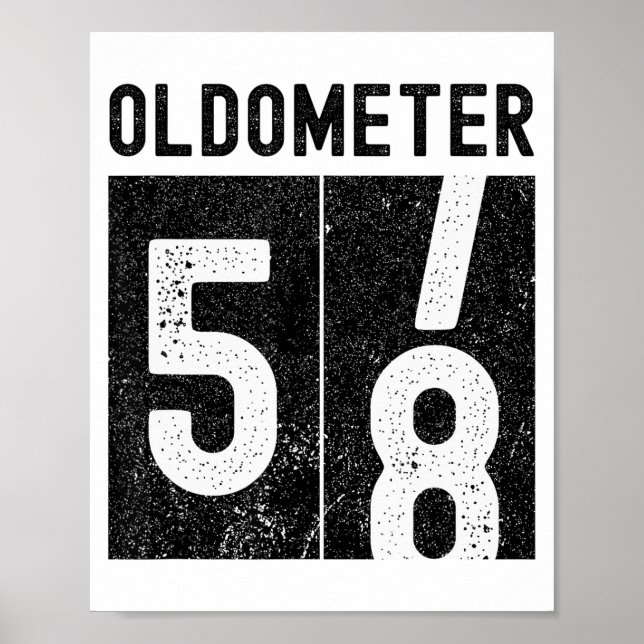 Oldometer 58th Birthday Funny Retro Turning 58 Yea Poster (Front)