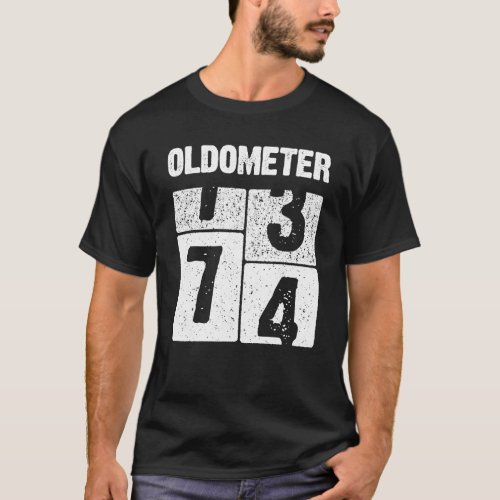 Oldometer 74 Born in 1946 74th Birthday Gift T_Shirt
