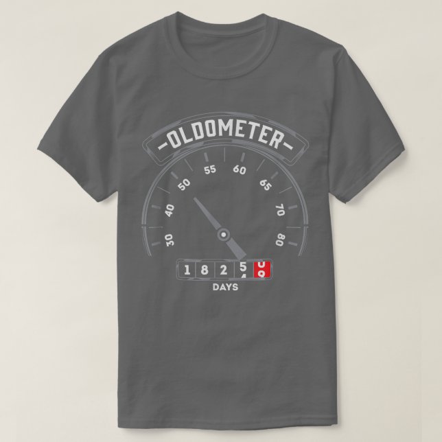 Oldometer  Funny 50 Year Old Birthday Gifts for Me T-Shirt (Design Front)