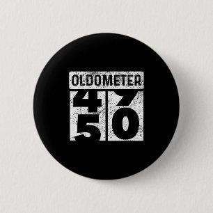 Oldometer Odometer Funny 50th Birthday Gift 50 Yrs Button
