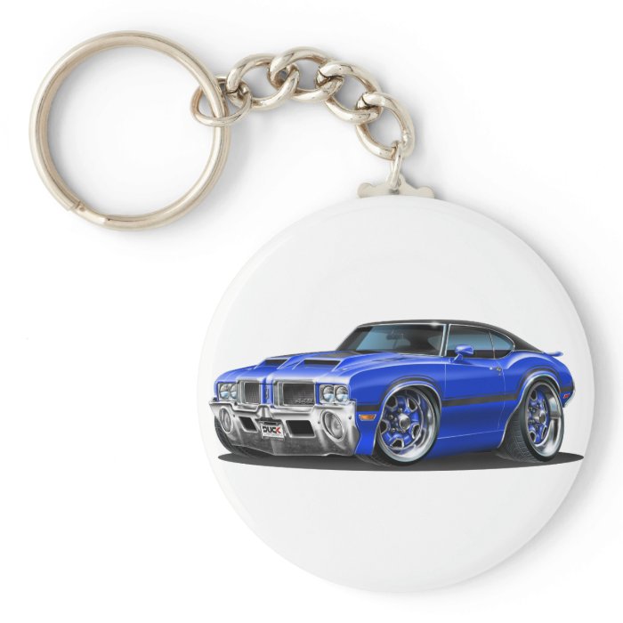 Olds Cutlass 442 Blue Car Keychains