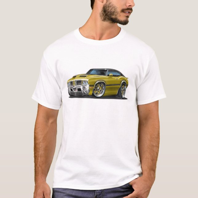 Olds Cutlass 442 Gold Car T-Shirt (Front)