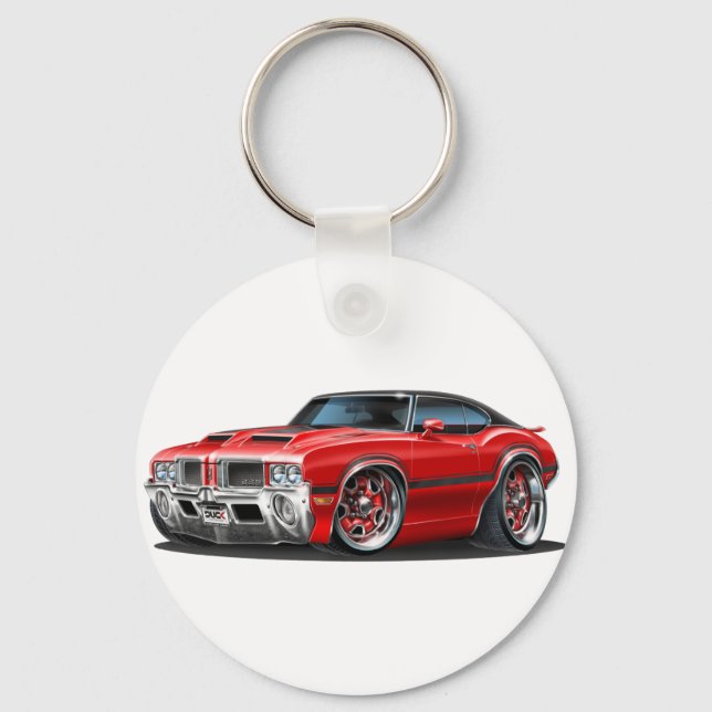Olds Cutlass 442 Red Car Keychain (Front)