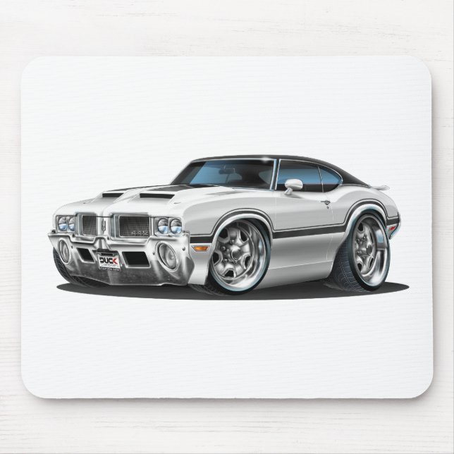 Olds Cutlass 442 White Car Mouse Pad (Front)