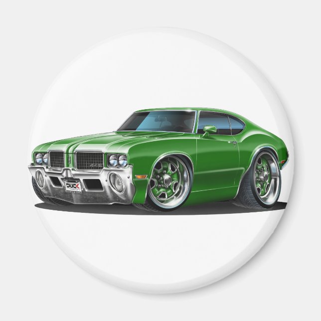 Olds Cutlass Green Car Magnet (Front)