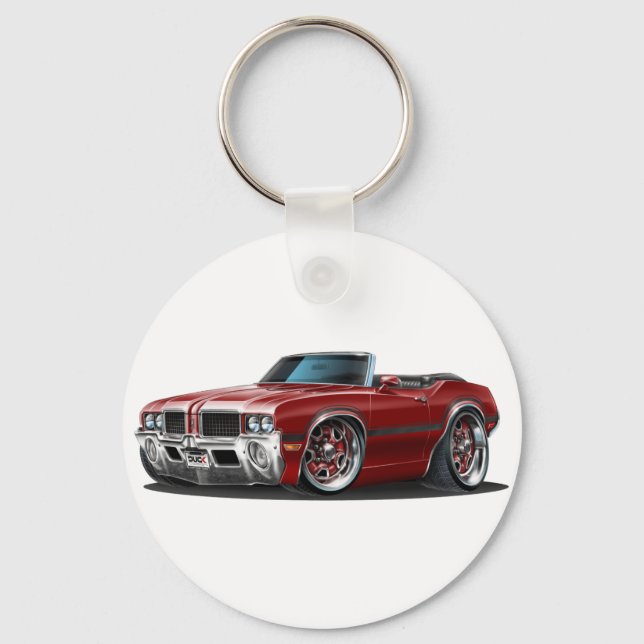 Olds Cutlass Maroon Car Keychain (Front)
