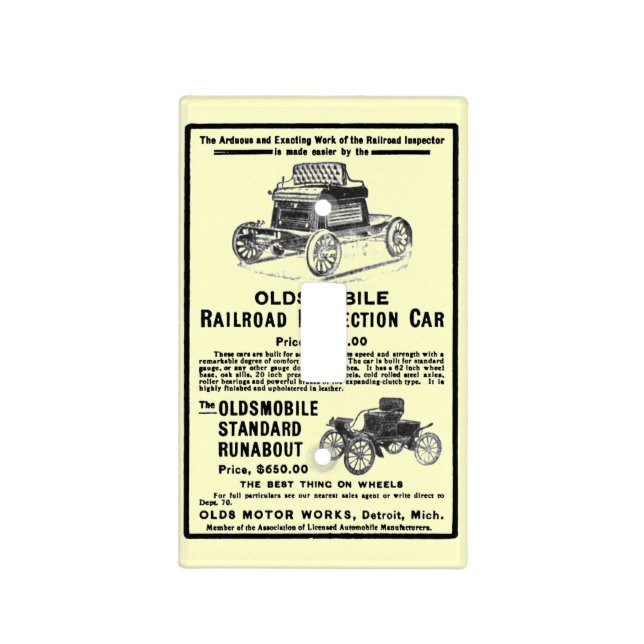 Olds Railroad Inspection Car Light Switch Cover (Front)