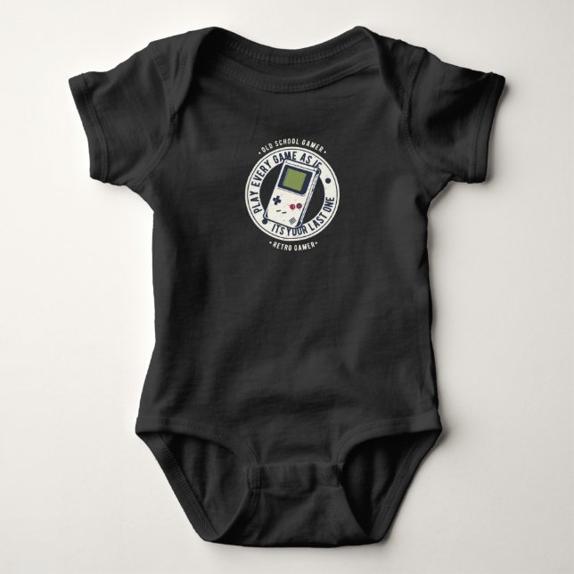 OldSchool Gamer Baby Bodysuit (Front)
