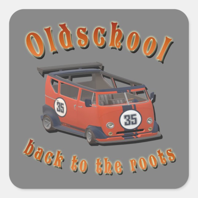 Oldschool Speed - ​Back to the roots! Square Sticker (Front)