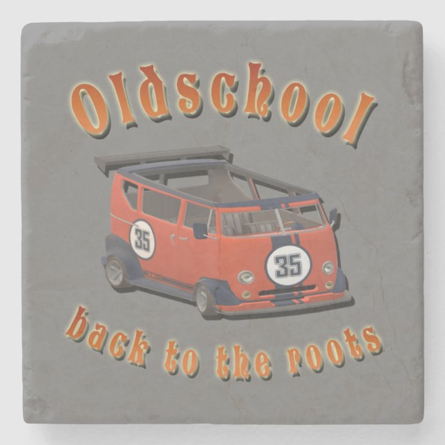 Oldschool Speed - ​Back to the roots! Stone Coaster (Front)