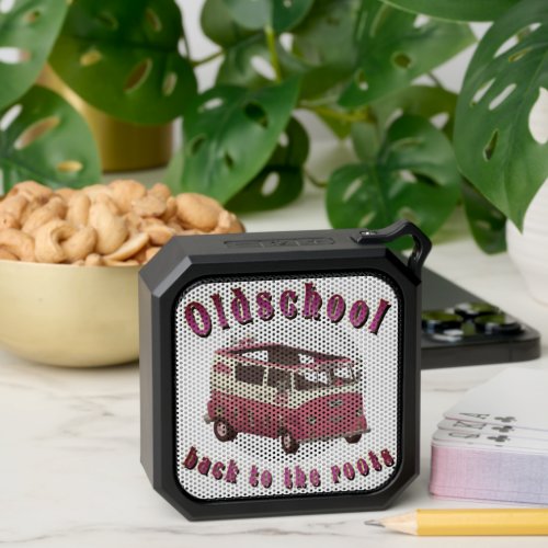 Oldschool vintage bus in white and pink _ bus  bluetooth speaker