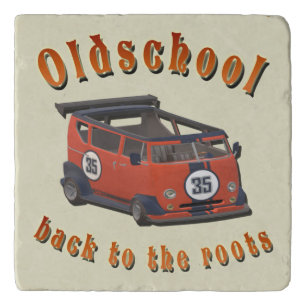 Oldschool VW Bus Marble Trivet