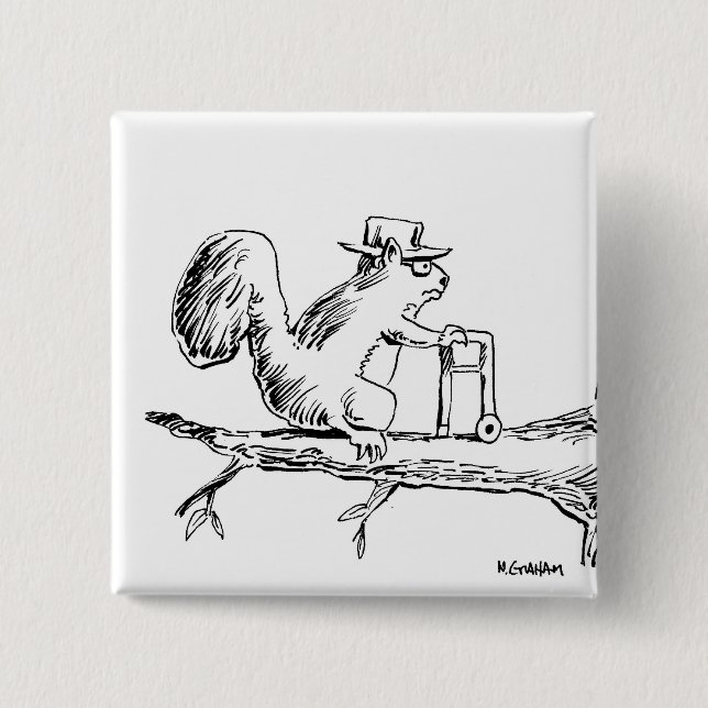OLDSQUIRREL, GETTIN' ALONG PINBACK BUTTON (Front)