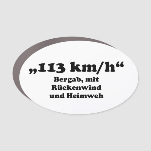 oldtimer 2cv 113 kmh_Bergave Slogan Car Magnet