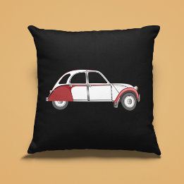 oldtimer 2CV Dolly Rot Throw Pillow