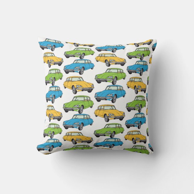Oldtimer Citroen DS 19 Trio Throw Pillow (Front)