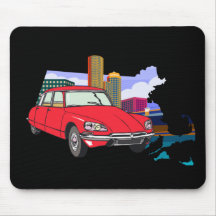 Oldtimer Ds19 Retro Futurism City Illustration