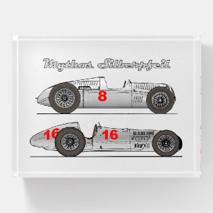 Oldtimer Germany 1939 Auto-Union Sielberpfeil Paperweight