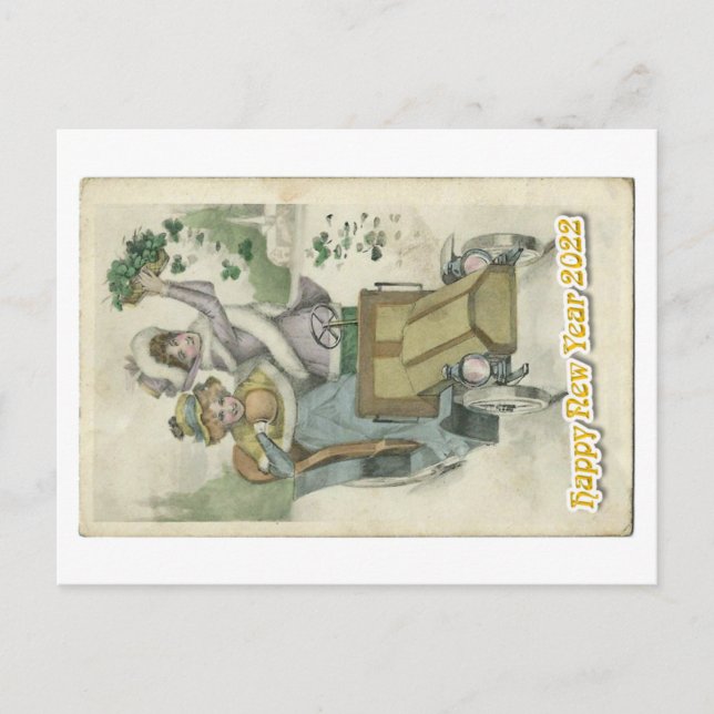 oldtimer happy new year 2022 postcard (Front)