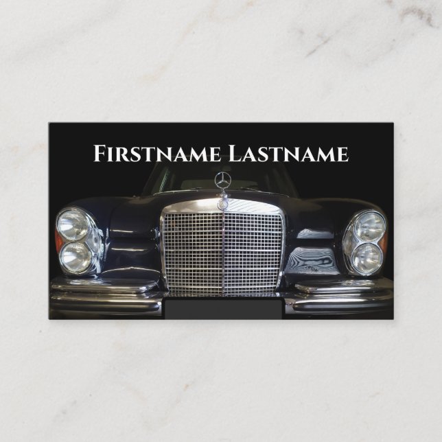 Oldtimer Mercedes Benz historic car conservator Business Card (Front)