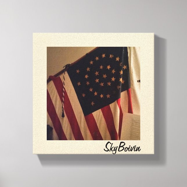 ole american flag canvas print (Front)