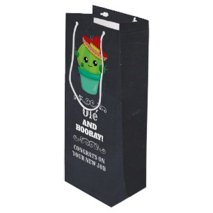 Ole' and Hooray Cute Green Cactus Wine Gift Bag