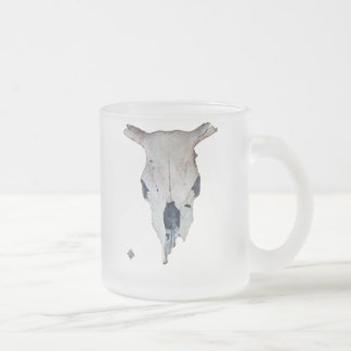 Ole Cow Skull Frosted Glass Coffee Mug