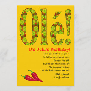 Ole! Mexican Theme Invitation