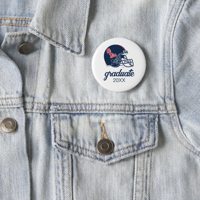 Ole Miss Football Helmet | Dark Blue Button (In Situ)