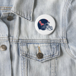 Ole Miss Football Helmet   Dark Blue Button