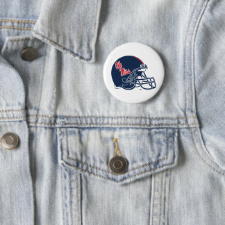 Ole Miss Football Helmet | Dark Blue Button