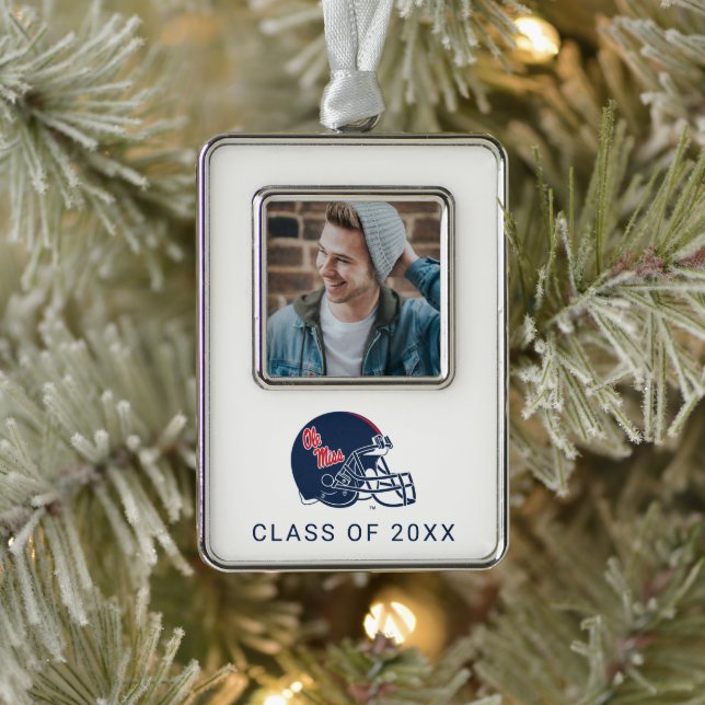 Ole Miss Football Helmet | Dark Blue Christmas Ornament (Tree)