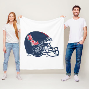 Ole Miss Football Helmet   Dark Blue Fleece Blanket