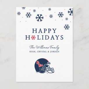 Ole Miss Football Helmet Dark Blue Holiday Postcard