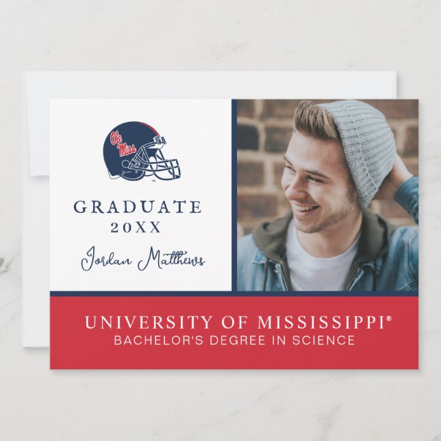 Ole Miss Football Helmet | Dark Blue Invitation (Front)