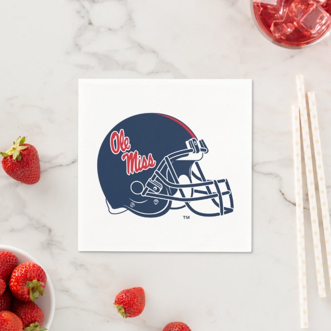 Ole Miss Football Helmet | Dark Blue Napkins (Insitu)