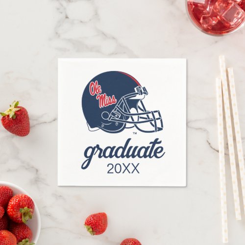 Ole Miss Football Helmet  Dark Blue Napkins