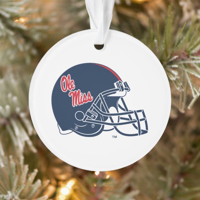 Ole Miss Football Helmet | Dark Blue Ornament (Tree)