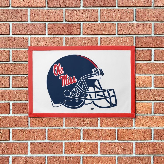 Ole Miss Football Helmet | Dark Blue Pennant (Insitu 1)